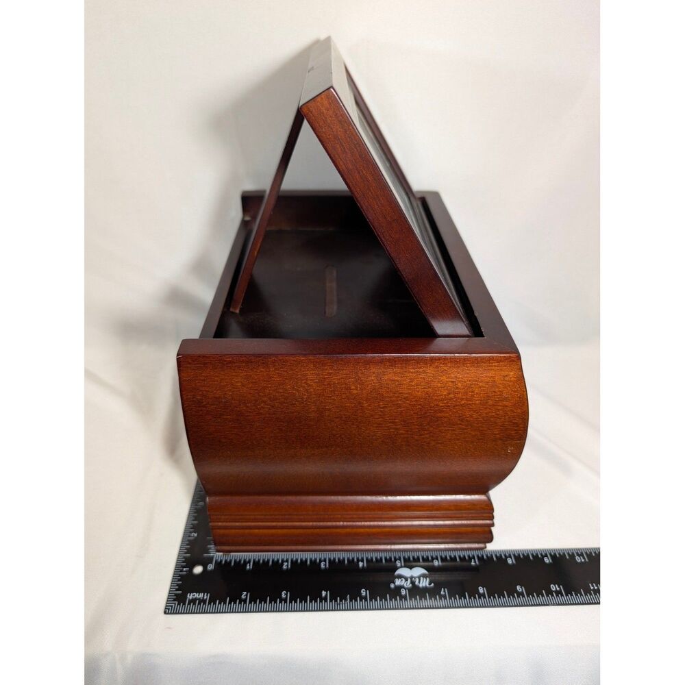 Smart Plan Dark Brown 11x7 inch Wooden Memory Box with Photo Frame Lid Urn - Picture 9 of 9